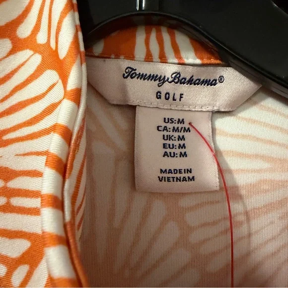 Tommy Bahama Golf Full Zip Orange Print Long Sleeve Jacket Outdoor Active Medium - Picture 5 of 5